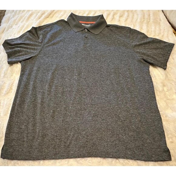 Men's HAGGAR Clothing Co. Dark Gray Polo Golf Shirt 100% Polyester Size Large - Picture 3 of 16